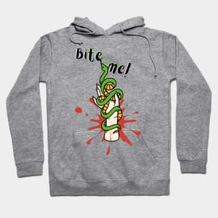 Bite me cartoon snake design Hoodie